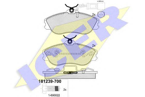 Комплект тормозных колодок, дисковый тормоз REMSA 227684