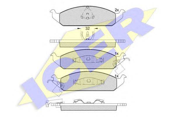 Комплект тормозных колодок, дисковый тормоз REMSA 257002