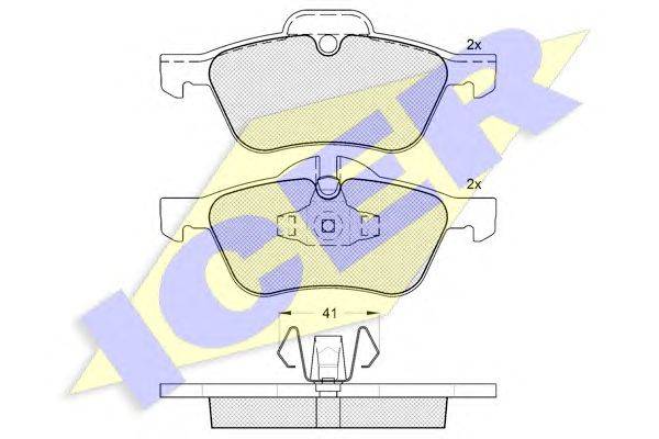 Комплект тормозных колодок, дисковый тормоз ICER 181434