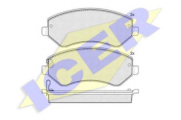 Комплект тормозных колодок, дисковый тормоз ICER 181512