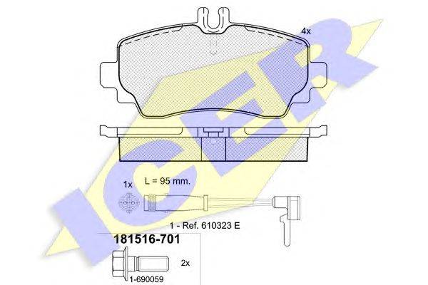 Комплект тормозных колодок, дисковый тормоз FREN-J 702281