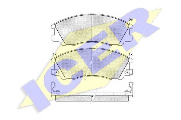 Комплект тормозных колодок, дисковый тормоз ICER 181539