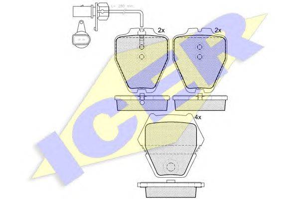 Комплект тормозных колодок, дисковый тормоз ICER 181571