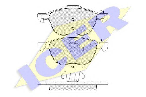 Комплект тормозных колодок, дисковый тормоз ICER 23723
