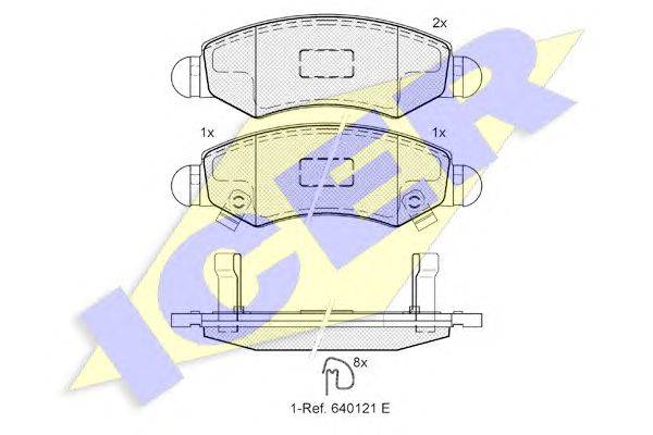 Комплект тормозных колодок, дисковый тормоз ICER 23606