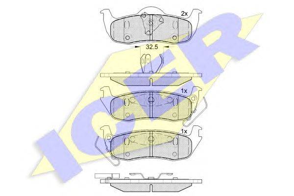 Комплект тормозных колодок, дисковый тормоз ICER 24259