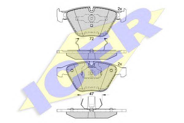Комплект тормозных колодок, дисковый тормоз ICER 181814