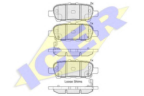 Комплект тормозных колодок, дисковый тормоз ICER 181901-203