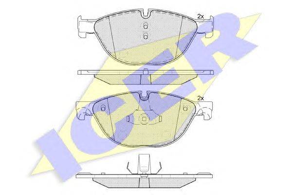 Комплект тормозных колодок, дисковый тормоз ICER 181961