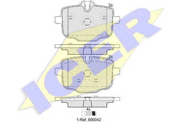 Комплект тормозных колодок, дисковый тормоз ICER 24704