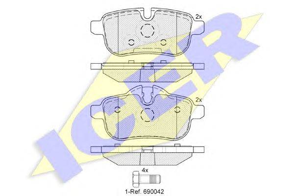 Комплект тормозных колодок, дисковый тормоз ICER 182012