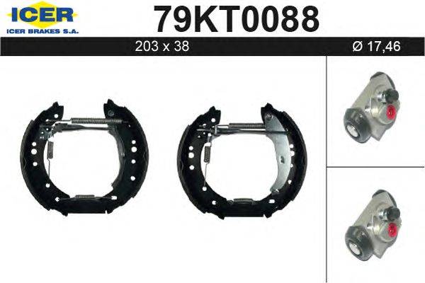 Комплект тормозных колодок ICER 79KT0088