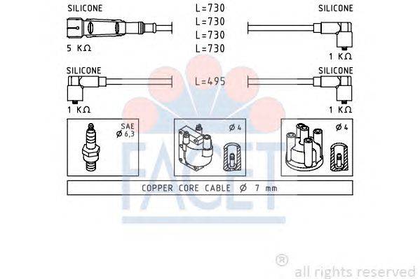 Комплект проводов зажигания FACET 49518