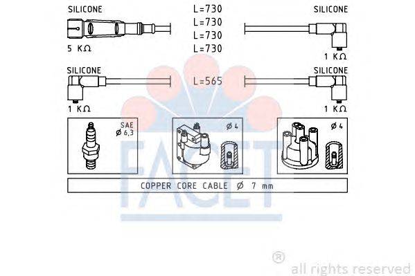 Комплект проводов зажигания FACET 49671