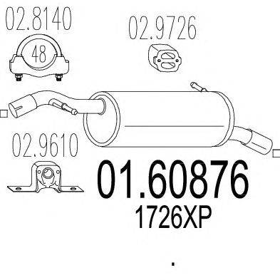 Глушитель выхлопных газов конечный MTS 0160876