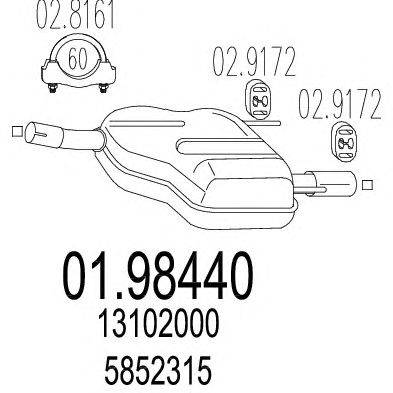 Глушитель выхлопных газов конечный MTS 01.98440