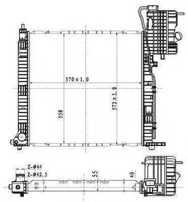 Радиатор, охлаждение двигателя NRF 53176