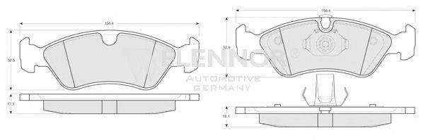 Комплект тормозных колодок, дисковый тормоз FLENNOR FB210284