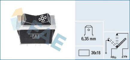 Выключатель вентилятора, отопление / вентиляция FAE 62330