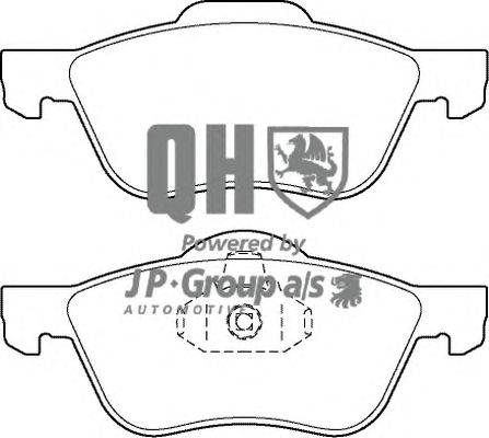 Комплект тормозных колодок, дисковый тормоз JP GROUP BP1413