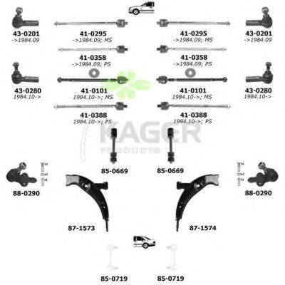 Подвеска колеса KAGER 800954