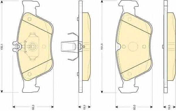 Комплект тормозных колодок, дисковый тормоз GIRLING 6112052