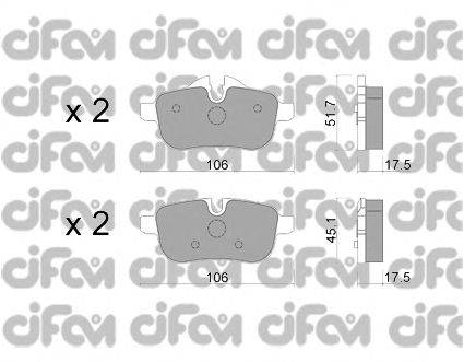 Комплект тормозных колодок, дисковый тормоз CIFAM 822-919-0