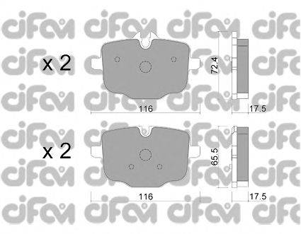 Комплект тормозных колодок, дисковый тормоз CIFAM 822-921-0