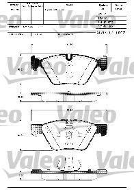 Комплект тормозных колодок, дисковый тормоз VALEO 601283