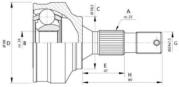 Шарнирный комплект, приводной вал OPEN PARTS CVJ5690.10