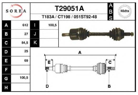 Приводной вал EAI T29051A