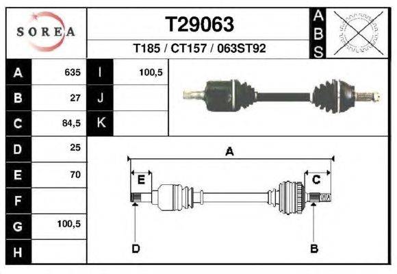 Приводной вал EAI T29063