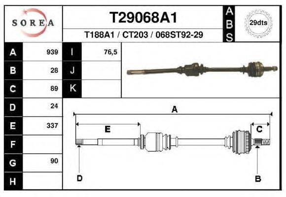 Приводной вал EAI T29068A1