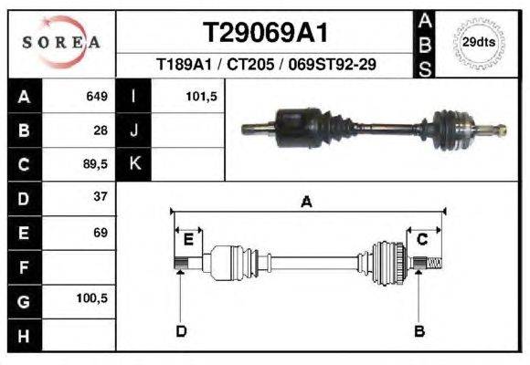 Приводной вал EAI T29069A1