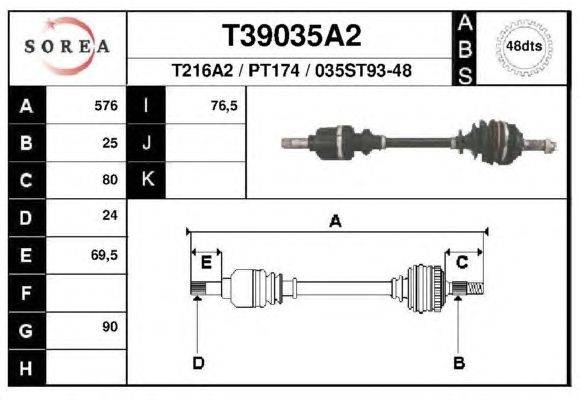 Приводной вал EAI T39035A2