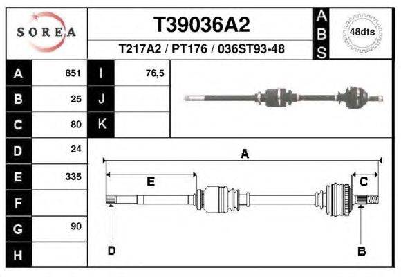 Приводной вал EAI T39036A2