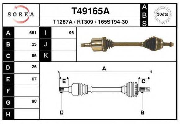 Приводной вал EAI T49165A