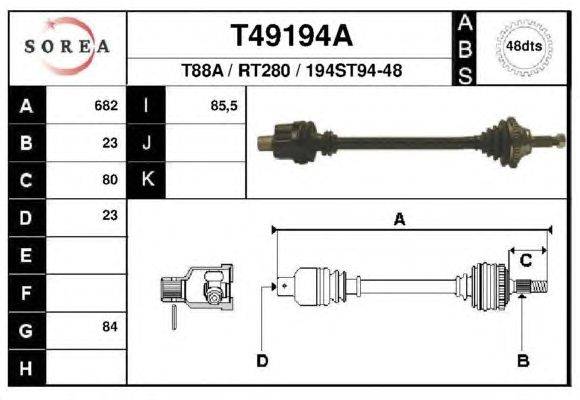 Приводной вал EAI T49194A