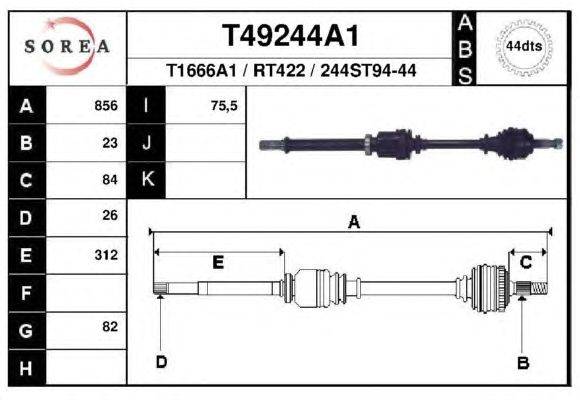 Приводной вал EAI T49244A1