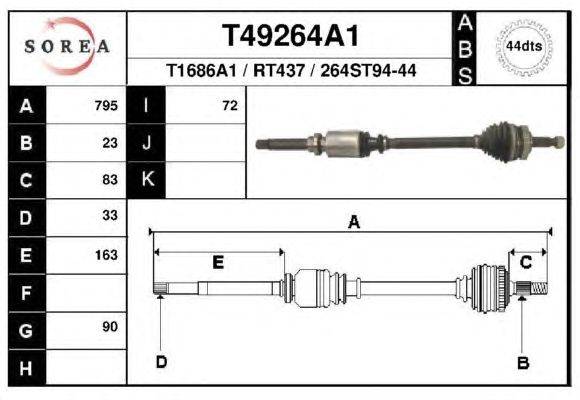 Приводной вал EAI T49264A1