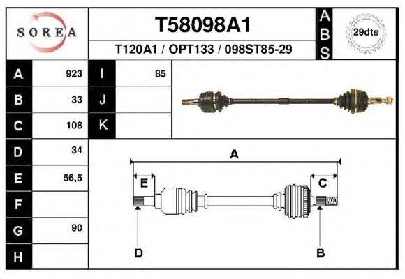 Приводной вал EAI T58098A1