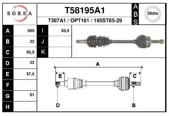 Приводной вал EAI T58195A1