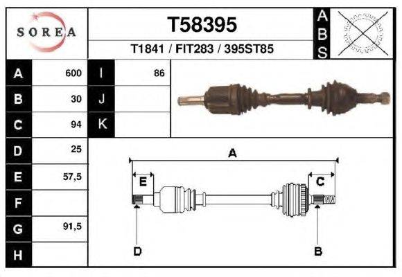 Приводной вал EAI T58395