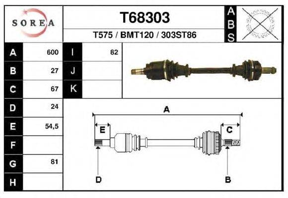 Приводной вал EAI T68303