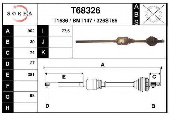 Приводной вал EAI T68326