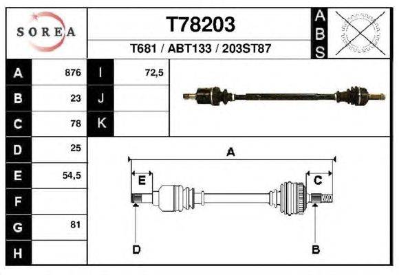 Приводной вал EAI T78203