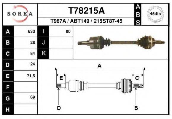 Приводной вал EAI T78215A