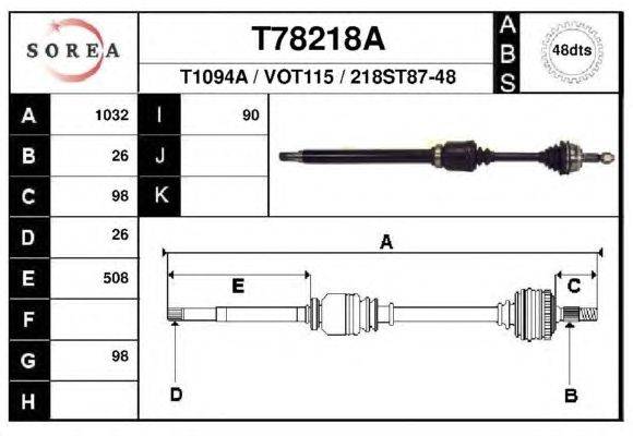 Приводной вал EAI T78218A