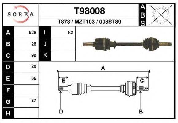 Приводной вал CEVAM 44063