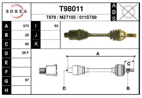 Приводной вал CEVAM 101350